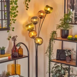 Lampes À Boules-hofstein Koyoto Lampadaire Bleu, Vert, Cuivré, 6 lumières