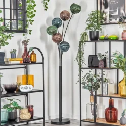 Lampes À Boules-hofstein Koyoto Lampadaire Bleu, Vert, Cuivré, 6 lumières