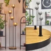 hofstein Koyoto Lampadaire Bois foncé, Noir, 4 lumières