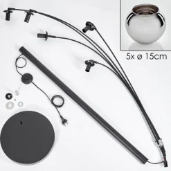 hofstein Koyoto Lampadaire Chrome, 5 lumières