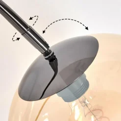 hofstein Koyoto Lampadaire Chrome, Noir, 1 lumière