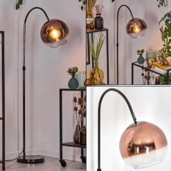 hofstein Koyoto Lampadaire Chrome, Noir, 1 lumière