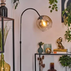 hofstein Koyoto Lampadaire Chrome, Noir, 1 lumière