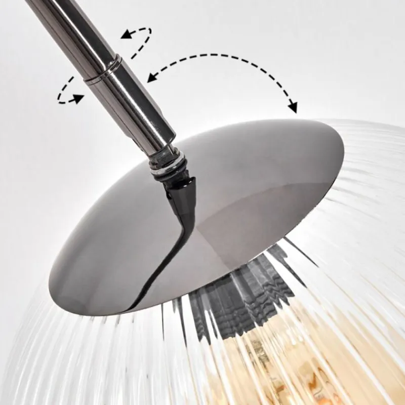 hofstein Koyoto Lampadaire Chrome, Noir, 1 lumière