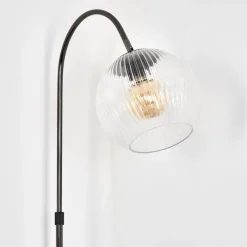 hofstein Koyoto Lampadaire Chrome, Noir, 1 lumière