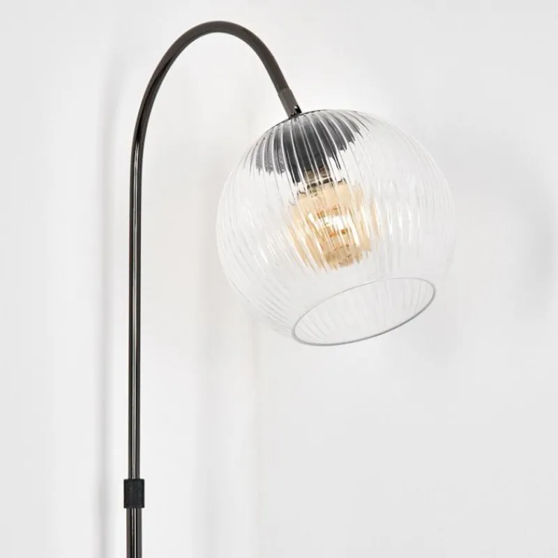 hofstein Koyoto Lampadaire Chrome, Noir, 1 lumière
