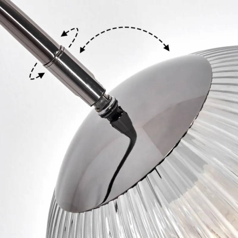 Suspension Verre Fumé-hofstein Koyoto Lampadaire Chrome, Noir, 1 lumière