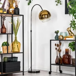 hofstein Koyoto Lampadaire Chrome, Noir, 1 lumière