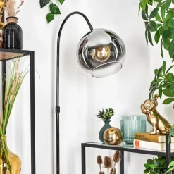 hofstein Koyoto Lampadaire Chrome, Noir, 1 lumière