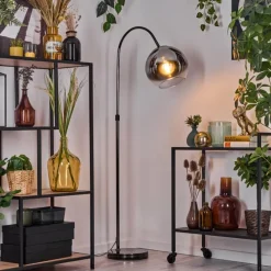 hofstein Koyoto Lampadaire Chrome, Noir, 1 lumière