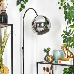 hofstein Koyoto Lampadaire Chrome, Noir, 1 lumière