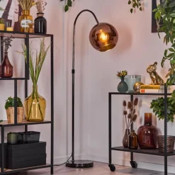 hofstein Koyoto Lampadaire Chrome, Noir, 1 lumière