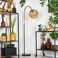 hofstein Koyoto Lampadaire Chrome, Noir, 1 lumière