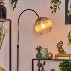 hofstein Koyoto Lampadaire Chrome, Noir, 1 lumière