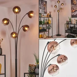 hofstein Koyoto Lampadaire Clair, Cuivré, 5 lumières