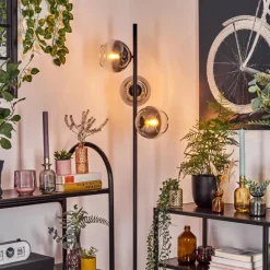 hofstein Koyoto Lampadaire Clair, Fumé, 3 lumières