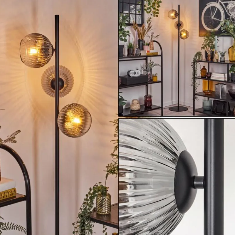hofstein Koyoto Lampadaire Clair, Fumé, 3 lumières