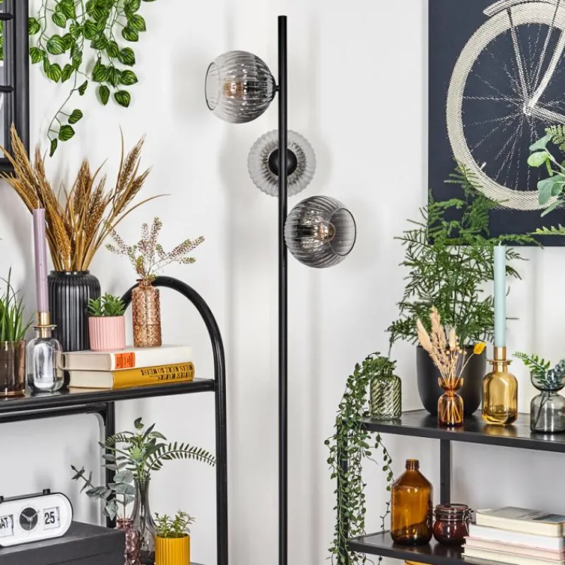 hofstein Koyoto Lampadaire Clair, Fumé, 3 lumières