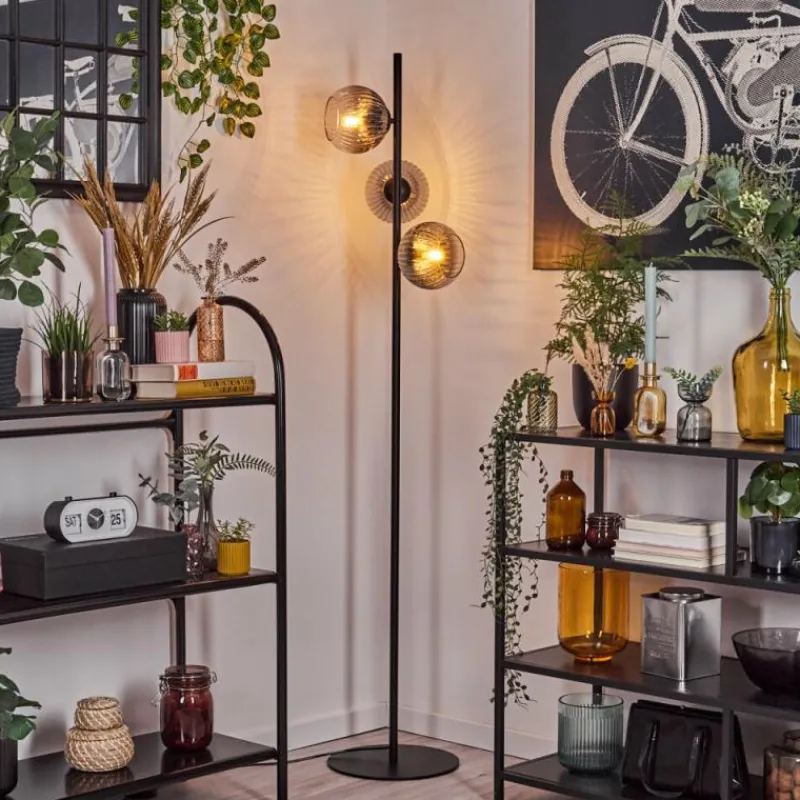 hofstein Koyoto Lampadaire Clair, Fumé, 3 lumières