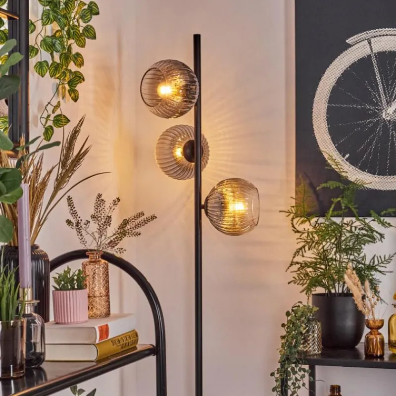 hofstein Koyoto Lampadaire Clair, Fumé, 3 lumières