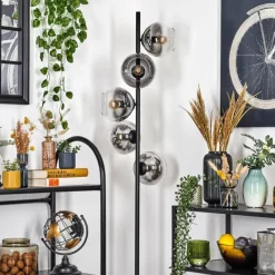 Suspension Verre Fumé-hofstein Koyoto Lampadaire Clair, Fumé, 5 lumières