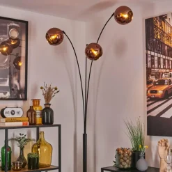 hofstein Koyoto Lampadaire Noir, 3 lumières