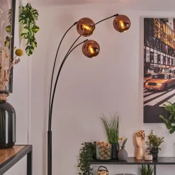 hofstein Koyoto Lampadaire Noir, 3 lumières