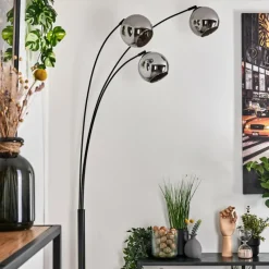 hofstein Koyoto Lampadaire Noir, 3 lumières