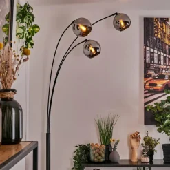 hofstein Koyoto Lampadaire Noir, 3 lumières