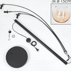 hofstein Koyoto Lampadaire Noir, 3 lumières