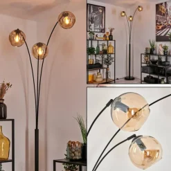 hofstein Koyoto Lampadaire Noir, 3 lumières