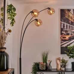 hofstein Koyoto Lampadaire Noir, 3 lumières