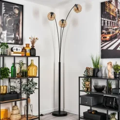 hofstein Koyoto Lampadaire Noir, 3 lumières