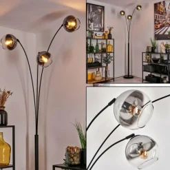 hofstein Koyoto Lampadaire Noir, 3 lumières