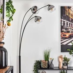 hofstein Koyoto Lampadaire Noir, 3 lumières