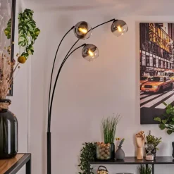 hofstein Koyoto Lampadaire Noir, 3 lumières