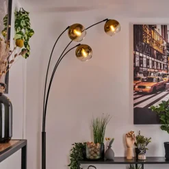 hofstein Koyoto Lampadaire Noir, 3 lumières