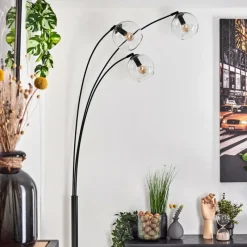 hofstein Koyoto Lampadaire Noir, 3 lumières