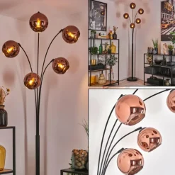 hofstein Koyoto Lampadaire Noir, 5 lumières