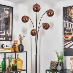 hofstein Koyoto Lampadaire Noir, 5 lumières