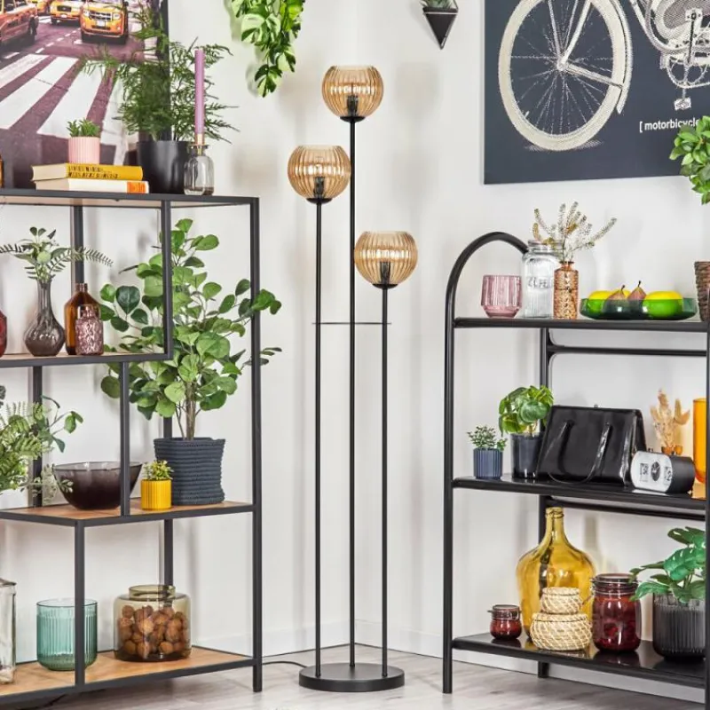 hofstein Koyoto Lampadaire Noir, 3 lumières