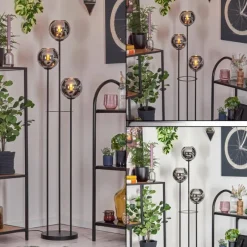 hofstein Koyoto Lampadaire Noir, 3 lumières