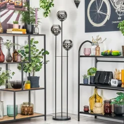 hofstein Koyoto Lampadaire Noir, 3 lumières