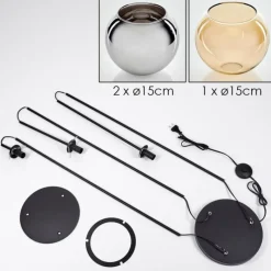 hofstein Koyoto Lampadaire Noir, 3 lumières