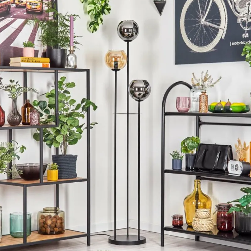 hofstein Koyoto Lampadaire Noir, 3 lumières