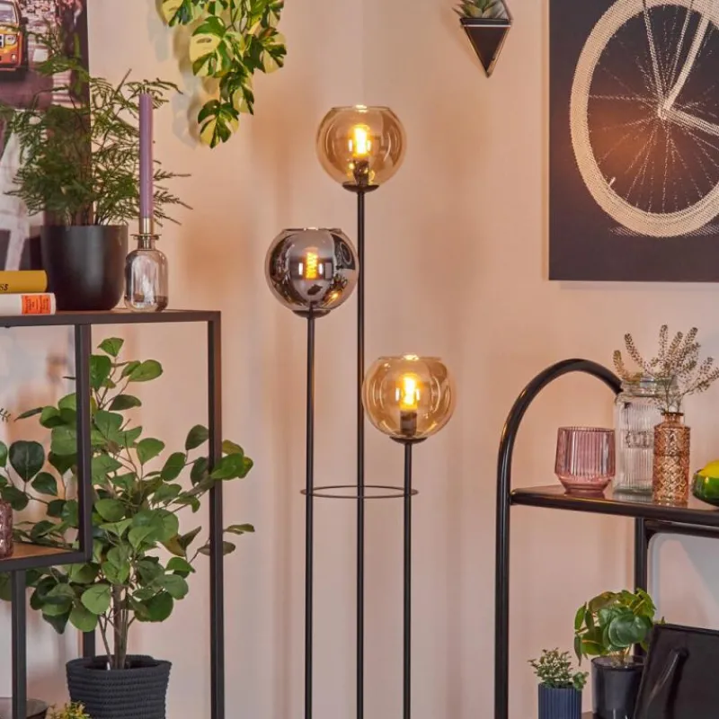 hofstein Koyoto Lampadaire Noir, 3 lumières