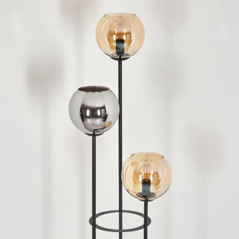 hofstein Koyoto Lampadaire Noir, 3 lumières
