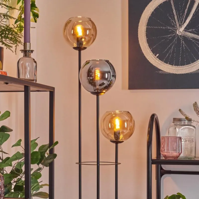 hofstein Koyoto Lampadaire Noir, 3 lumières