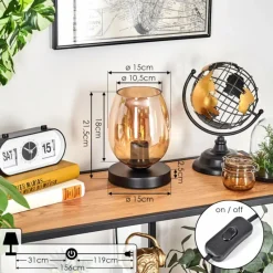 hofstein Koyoto Lampe à poser 15 cm Ambre, 1 lumière