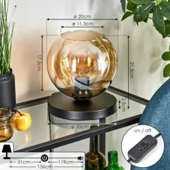 hofstein Koyoto Lampe à poser 20 cm Ambre, 1 lumière